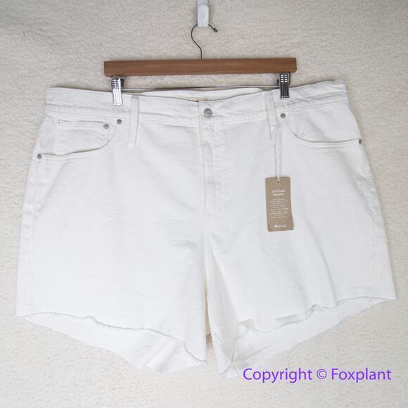 New! Madewell High-Rise Denim Shorts in Tile White size 37 - Picture 3 of 15